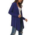 thumbnail image 4 of INSPIRE CHIC Women's Spring Fall Draped Open Front Casual Long Sleeve Lightweight Cardigan L Royal Blue, 4 of 6