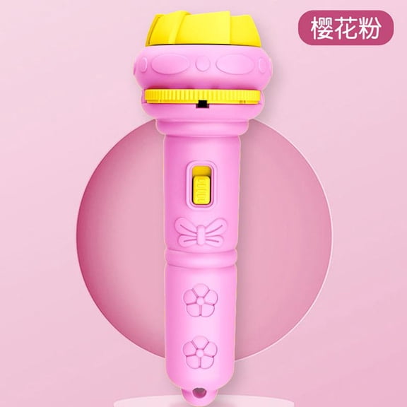 10 Cards Cartoon Projection Flashlight 80 Patterns Creative Children Flashlight Toy Projector Baby Toys Bedtime Story Book Toy,Pink 10 cards