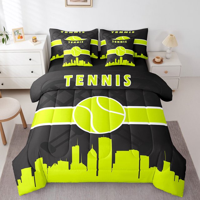 Lit de jeu pour garçons YST dans un sac, Thème sport, 7 Pcs, Tennis, Format Twin