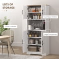 thumbnail image 4 of HOMCOM Armoire de Rangement de Garde-Manger de Cuisine avec Comptoir pour Four à Micro-Ondes, Blanc, 4 of 10