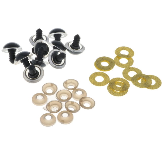 10 Pieces 16~24mm Colorful Eyes Noses with Washers and 20mm