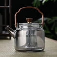 thumbnail image 4 of Fwttom Home Decor High Borosilicate Glass Teapot Made of Walnut Wood Gray Boiling Teapot Double Bladed Teapot Open Flame Heating Lifting Beam Teapot, 4 of 6