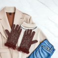 thumbnail image 1 of BEADCEST 2Set Short Retro Gloves for Women Black Lace Elegant Coffee Breathable for Opera Wedding, 1 of 6