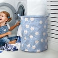 thumbnail image 4 of Patterned Linen Laundry Hamper With Open Top for Bedroom or Bathroom - Durable -Linen Fabric Breathable Large Capacity Stylish Laundry Without Lid, 4 of 5