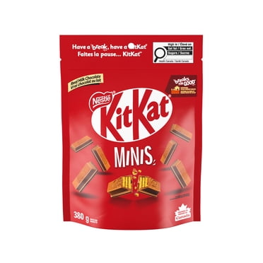 KITKAT Minis, gaufrettes enrobées de chocolat au lait, préparées au Canada