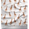 thumbnail image 1 of Soimoi White Rayon Fabric Dot & Giraffe Animal Decor Fabric Printed BTY 42 Inch Wide, 1 of 3