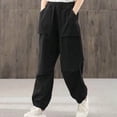 thumbnail image 2 of Timegard Pantalon en Coton et Lin pour Femmes, Taille Élastique, Bas Resserré, Pantalon Court Décontracté d'Été avec Poches, 2 of 5