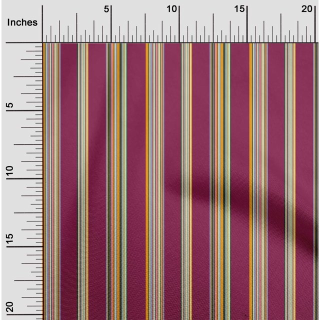 oneOone Polyester Lycra Fabric Multicolor Stripe Printed Craft Fabric BTY 56 Inch Wide
