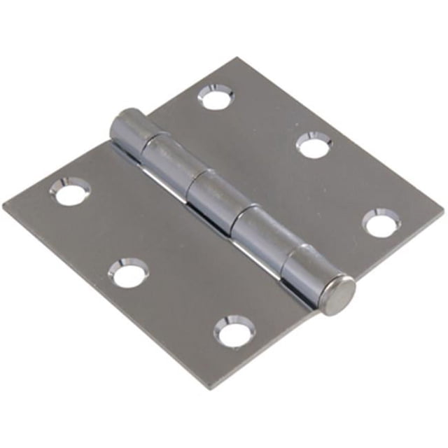 Charnière de 2-1/2 Pouces 2 P Charnière de Porte Plaquée zinc avec six Trous de Vis en Biseau et Goupille Amovible, Convient aux Portes Légères et à l'Utilisation Utilitaire Générale, Montrée en Gros Plan en Angle sur Fond Blanc