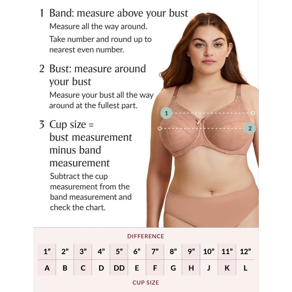 Women's Glamorise 1265 Magic Lift with Posture Back Support Bra (Cafe 54K)