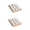 thumbnail image 2 of kurtrusly Wood Earring Card Holder w/ Tray Jewelry Display for Accessory 9 Pair White 2Set, 2 of 6