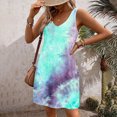 thumbnail image 4 of Penkiiy Robe d'Été pour Femme 2024 Plage Décontractée Sans Manches à Imprimé Floral Boho Robe Débardeur Col en V Ample Robe Soleil avec Poche m Bleu, 4 of 6