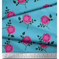 thumbnail image 2 of Soimoi Poly Georgette Tissu Feuilles & Fleurs Roses Imprimé Floral 1 Yard 42 Inch Wide, 2 of 3