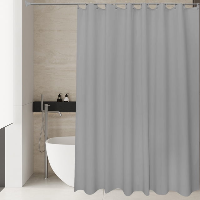 Maplenight Solid Color Shower Curtain Liner 79 x 71 Inch Waterproof Fabric Bathroom Curtain With Hooks Simple Modern Design For Tub Toilet Closet Polyester Washable Extra Long Gray