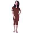 thumbnail image 1 of Moomaya Ensemble de Nuit Uni pour Femmes avec Capri en Coton Tenue de Nuit 2 Pcs Chemises de Nuit-vc7, 1 of 6