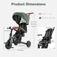 thumbnail image 3 of Tricycle Pliable 9-en-1 pour Tout-Petits INFANS, Convertit la Poussette en Draisienne avec Poignée de Poussée Réglable, Auvent et Dossier, Conversion à Pédales, Roues Arrière Rétractables pour 1 à 6 Ans, 3 of 9