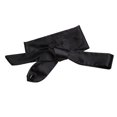 thumbnail image 1 of Women Silk Bow Solid Color Waist Belt Simple Classic Silk Ribbon Sash (Black), 1 of 9