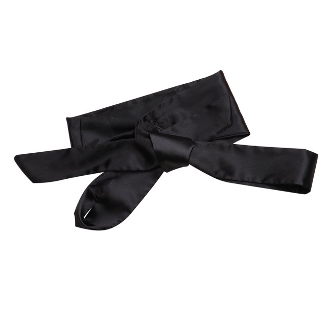 Women Silk Bow Solid Color Waist Belt Simple Classic Silk Ribbon Sash in black. Made of premium silk and satin material, this sash measures approximately 110 x 12 x 0.2 cm and is suitable for a 75 cm waist. Designed for dresses and special occasions, it features a smooth texture and elegant bow design.