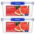 thumbnail image 1 of Sistema KLIP IT PLUS Food Storage Containers, 3.35 L, Airtight, Leak-Proof Seal, Easy Locking Clips, BPA-Free, 2 Count, 1 of 5