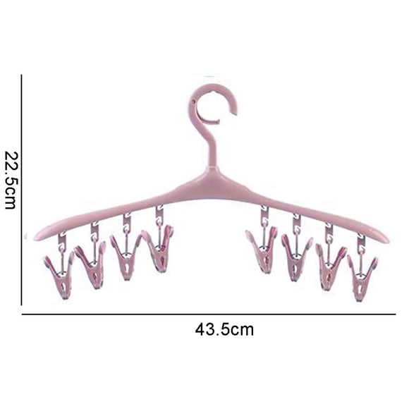 ZheElen Plastic Clothes Hanger Coat Hanger Laundry Storage Drying Hanger with 8 Clips