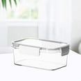 thumbnail image 4 of yulier Plastic Food Storage Container with Snap Lids, Clear Rectangle Meal Prep Container, Freezer Airtight Leakproof Food Fresh-Keeping Box for Fruits Vegetables Butter Cheese, 4 of 6