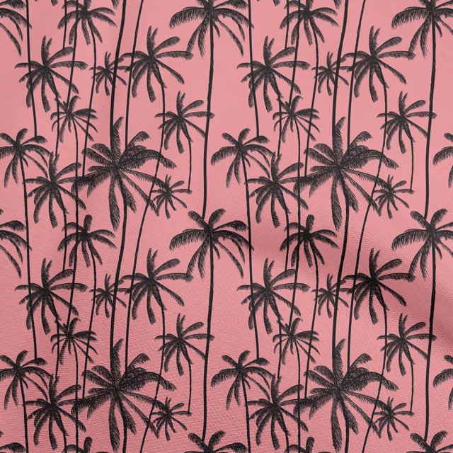 oneOone Velvet Pink Fabric Tropical Tree Fabric For Sewing Printed Craft Fabric By The Yard 58 Inch Wide