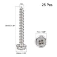 thumbnail image 2 of Unique Bargains M4 x 35mm 304 Stainless Steel Phillips Hex Washer Self Tapping Screws 25 Pack, 2 of 4