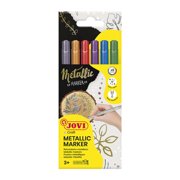 Jovi Metallic Marker Pens, 6-Pack Water-Based Markers for Crafts