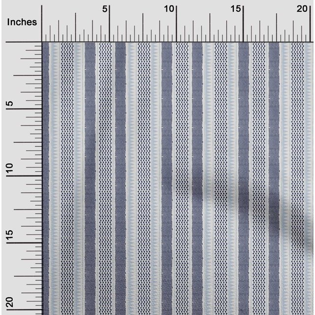 oneOone Silk Tabby Fabric Chevron Block Print Fabric BTY 42 Inches Wide