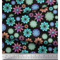 thumbnail image 2 of Soimoi Black Poly Georgette Fabric Multicolor Mandala Print Fabric by Yard 42 Inch Wide, 2 of 5