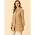 thumbnail image 3 of INSPIRE CHIC Manteau d'Hiver Mi-Long pour Femme à Col Rabattu, Boutonnage Simple, Kaki, m, 3 of 6