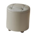 thumbnail image 2 of jifeng Round Small Foot Stool Ottoman Stable Footstool for Nursery Entryway Bedroom Gray, 2 of 9
