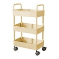 thumbnail image 1 of Kitchen Storage Cart 3-layer Black With Armrests Storage Rack Bathroom Toilet Toiletries Storage Cart, 1 of 6