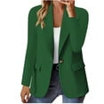 thumbnail image 1 of Grrvtrz Womens One Button Blazer Lightweight Office Work Suit Jacket Stretch Lapel Collar Long Sleeve Jacket with Pockets, 1 of 6