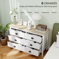thumbnail image 4 of HOMCOM Commode Moderne pour Chambre avec 6 Tiroirs Coulisses Silencieuses Blanc, 4 of 10