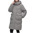 thumbnail image 2 of LOVZFMLL Vestes pour Femmes Hiver Décontracté Ample Mode Poche Couleur Manteau Long Réversible à Fermeture Éclair, 2 of 6