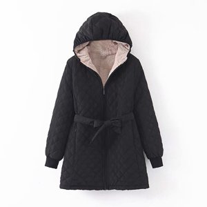 EGNMCR Womens Long Puffer Coat, Long Sleeve Padded Winter Down Coats, Hooded Parka Jacket Women's Fashion Long Sleeve Solid Hooded Pocket Long Cotton Coat Women Coat