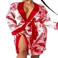 thumbnail image 3 of Women Silk Satin Robe Bathrobe Gown Kimono Sleepwear Pjs Lingerie, 3 of 4