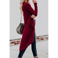 thumbnail image 4 of Women's Light Gray/Gray/Khaki/Apricot/Red Selected Button Down Pocketed High Low Cardigan, 4 of 12