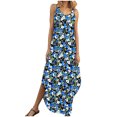 thumbnail image 2 of Ovzne Robes d'Été pour Femmes 2025 Robe d'Été Robes d'Été pour Femmes Unie Sans Manches Robe à Col en V Robes Décontractées Longues Robes Robe pour Femmes Liquidation, 2 of 7