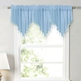 thumbnail image 1 of JilgTeok 6 Pcs Floral Sheer Lace Shade Window Curtain with Scalloped Edges and Rod Pocket Top for Easy Hanging Light Filtering Valances Drapery for Farmhouse, Kitchen, Bedroom Clearance, 1 of 5