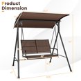 thumbnail image 4 of Costway Balancelle de Patio avec Coussin Doux 2 Places, Auvent Réglable pour Jardin Extérieur, 4 of 9