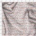 thumbnail image 4 of Soimoi White Poly Georgette Fabric Cedar Tree & Fox Animal Print Fabric by the Yard 52 Inch Wide, 4 of 5