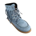 thumbnail image 5 of LSLJS Bottes Mode à Talon Plat à Bout Rond à Franges à Lacets Bottines Courtes pour Femmes Plateforme Bottes Nude, Bottes Plates pour Femmes, Bottes pour Femmes, 5 of 5