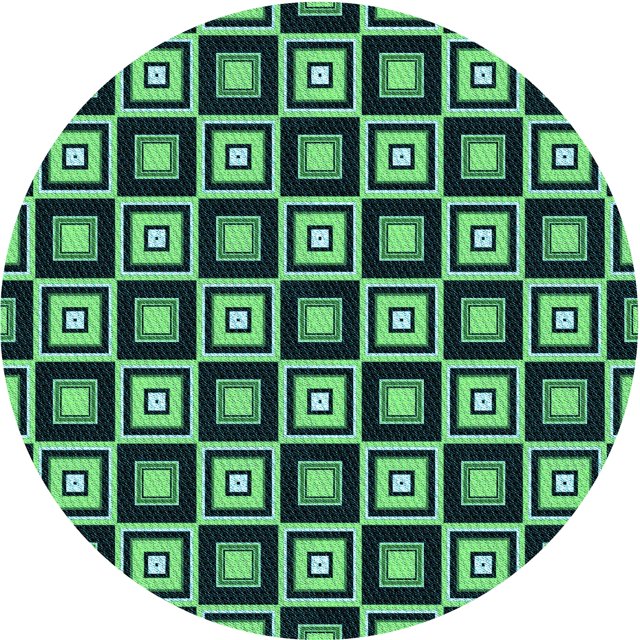Ahgly Company Tapis d'Intérieur Ronds Transitionnels Lavables à la Machine, Vert Sarcelle Profond, 4 Pieds Rond