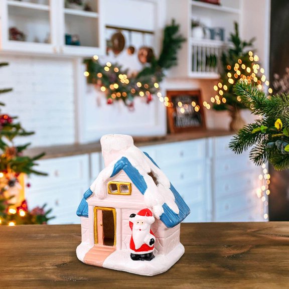 Ornements de Maisons à DEL de Noël Lumineux pour Fête d'Halloween Maison Table Fête Père Noël