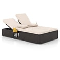 thumbnail image 1 of Gymax Outdoor Patio Daybed PE Wicker Double Chaise Lounge w/ Adjustable Backrests, 1 of 9