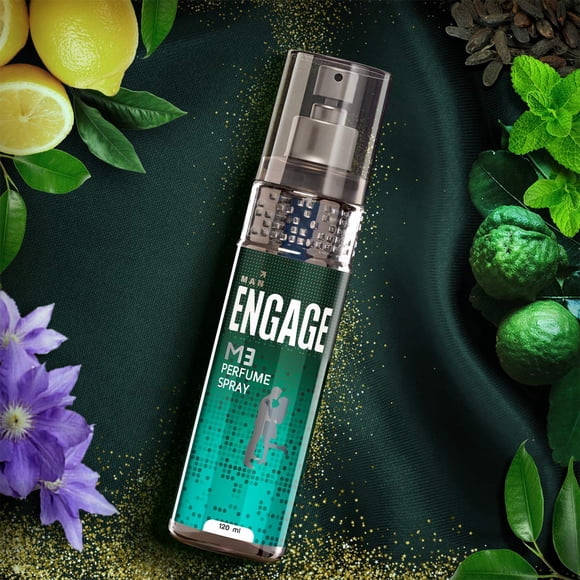 Engage M3 Perfume Spray For Men 120ml, 4.05 Fl.oz. | With Fresh & Minty Fragrance Scent | Skin Friendly Perfume For Boys - Long Lasting Smell