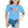 thumbnail image 1 of PMVFHDE Hauts Fille Hauts Filles T-Shirts Graphiques pour Fille Hauts Filles T-Shirts pour Enfants Rentrée des Classes Graphique Manches Courtes Col Rond T-Shirt Lumineux et Confortable pour Garçons et Filles Bleu Clair, 4-5 Ans, 1 of 4