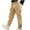 Khaki B, variant on WRKEKC Boys Cargo Pants Multiple Pockets Drawstring Cuffed Hem Cotton Blend Durable Outdoor Pants for Boys 8-14 Years Fall Winter Casual Wear